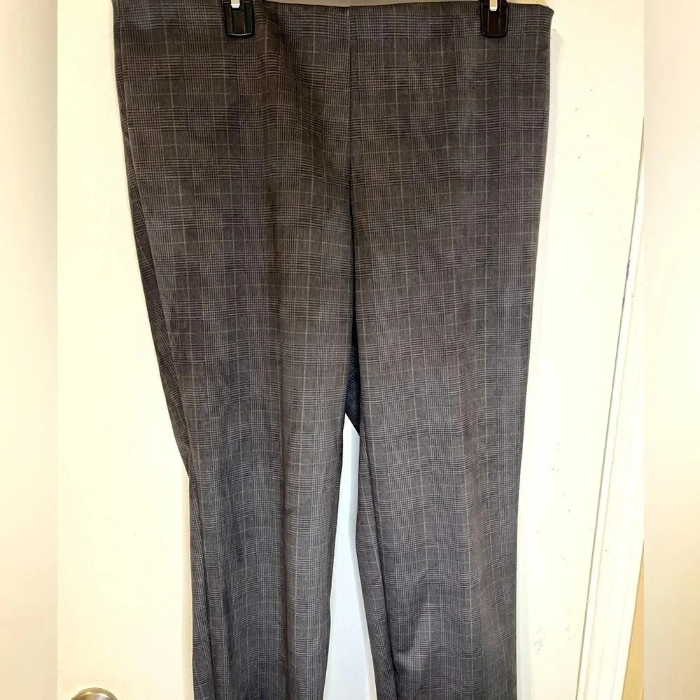 T Tahar plaid faux suede pants women plus size tummy control size 1X - Picture 4 of 17